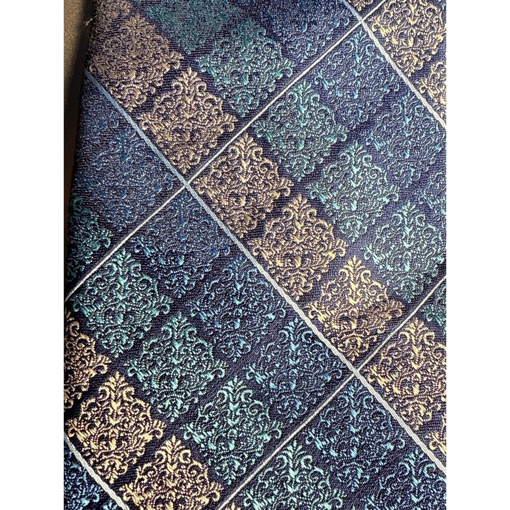Steve Harvey Celebrity Collection‎ Blue Teal Silver Jacquard 3.25in Necktie
